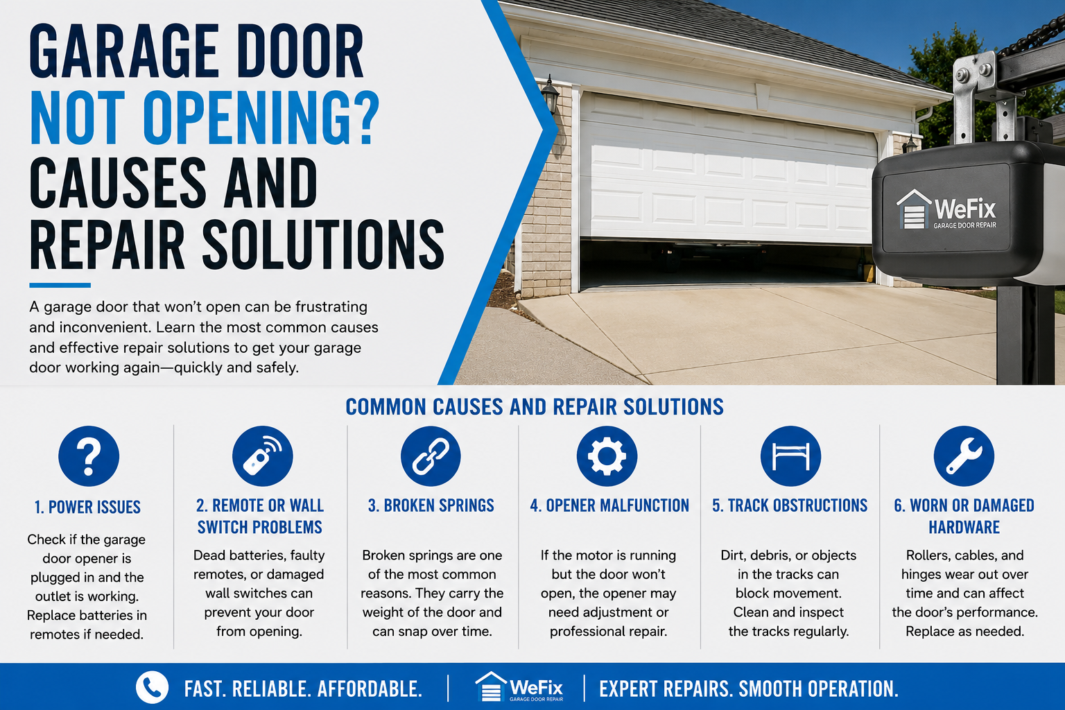 Why Won’t My Garage Door Open? Common Causes & Fixes