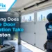 Garage door technician installing a new sectional garage door in Houston, Texas.