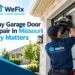 WeFix Garage Door Repair technician repairing a residential garage door in Missouri City, Texas